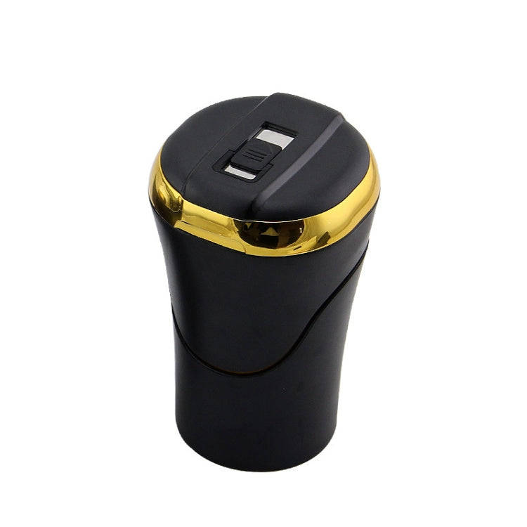 N09C Car Ashtray With Lamp And Cover Car Ashtray(Gold)