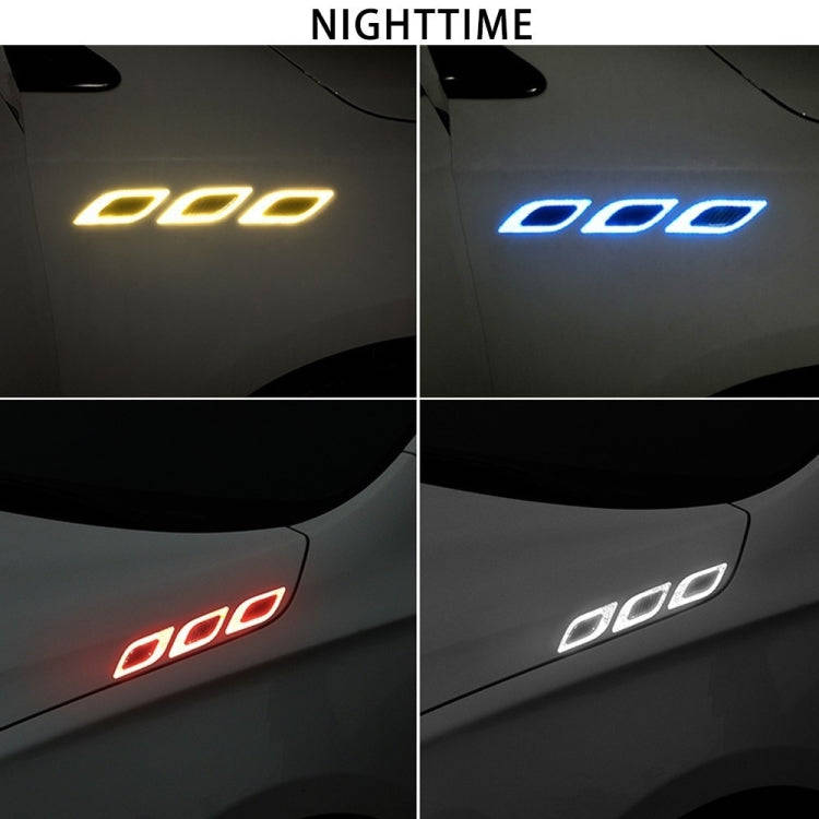 2 Sets Carbon Fiber Warning Sticker Car Anti-Collision Strip Leaf Plate Reflective Sticker Hood L...