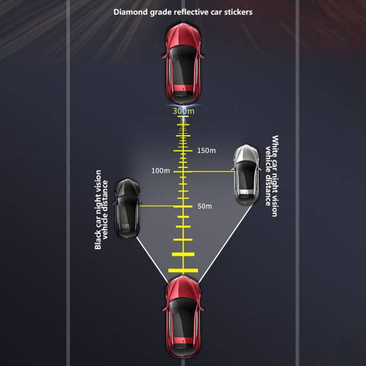5 Sets Car Trunk Reflective Decorative Strip Anti-Scratch Car Tail Warning Decorative Stickers(Ye...