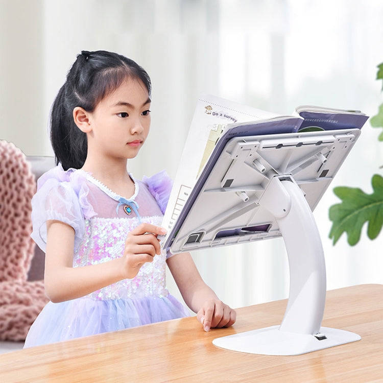 Oatsbasf 03363 Laptop Heightening Bracket Multifunctional Portable Foldable Desktop Stand(White)