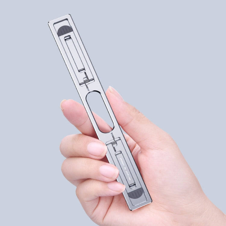 Oatsbasf K01 Adjustable Desktop Heightening Base Aluminum Alloy Radiator Folding Laptop Stand(Sil...