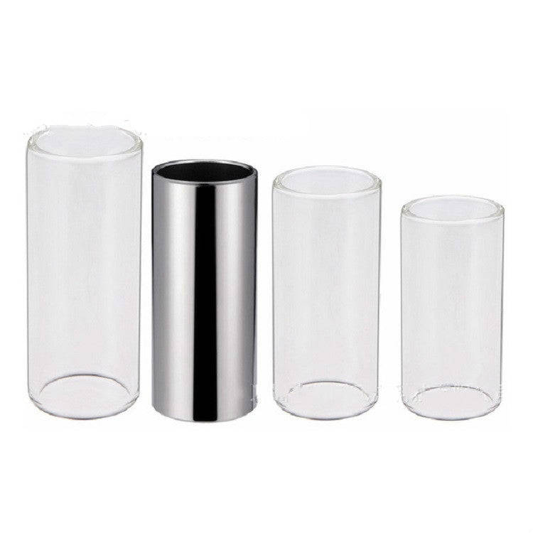 M02219 4 in 1 Plexiglass Slid Bar + Stainless Steel Slid Bar + Celluloid Guitar Finger Pick + Pla...