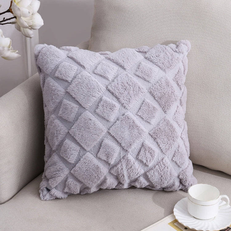 Double-Sided Plush Pillow Home Sofa Cushion Pillowcase, Size: 45x45cm Without Core(Gray Square)