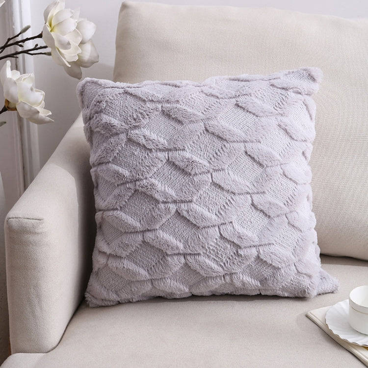 Double-Sided Plush Pillow Home Sofa Cushion Pillowcase, Size: 45x45cm Without Core(Gray Diamond)