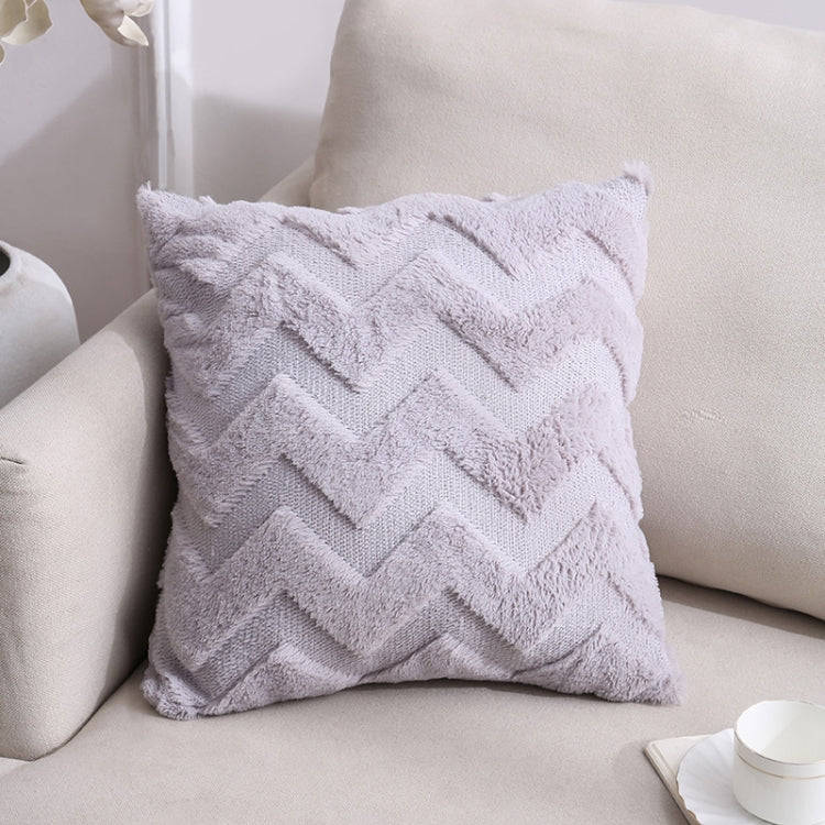 Double-Sided Plush Pillow Home Sofa Cushion Pillowcase, Size: 45x45cm Pillowcase + Core(Gray Big ...