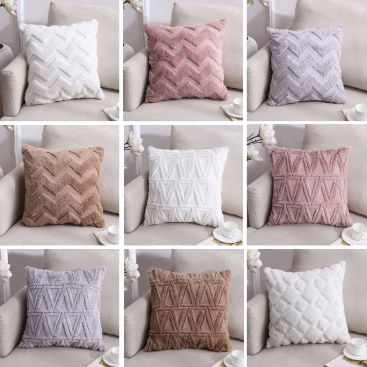 Double-Sided Plush Pillow Home Sofa Cushion Pillowcase, Size: 45x45cm Pillowcase + Core(White Squ...