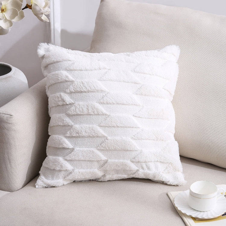Double-Sided Plush Pillow Home Sofa Cushion Pillowcase, Size: 45x45cm Pillowcase + Core(White Boat)