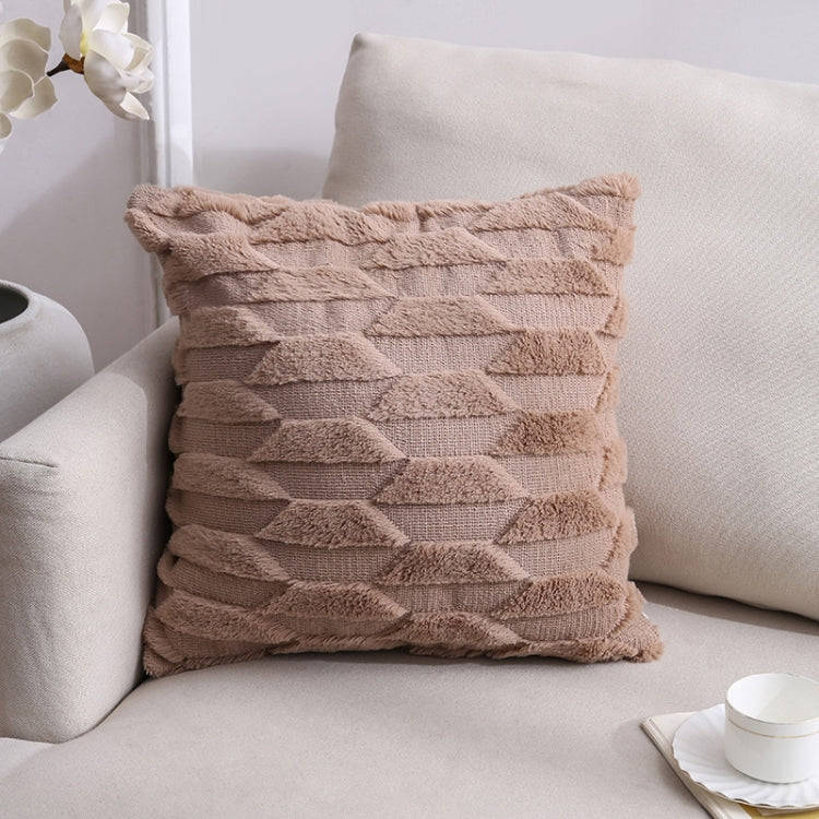 Double-Sided Plush Pillow Home Sofa Cushion Pillowcase, Size: 45x45cm Pillowcase + Core(Brown Boat)