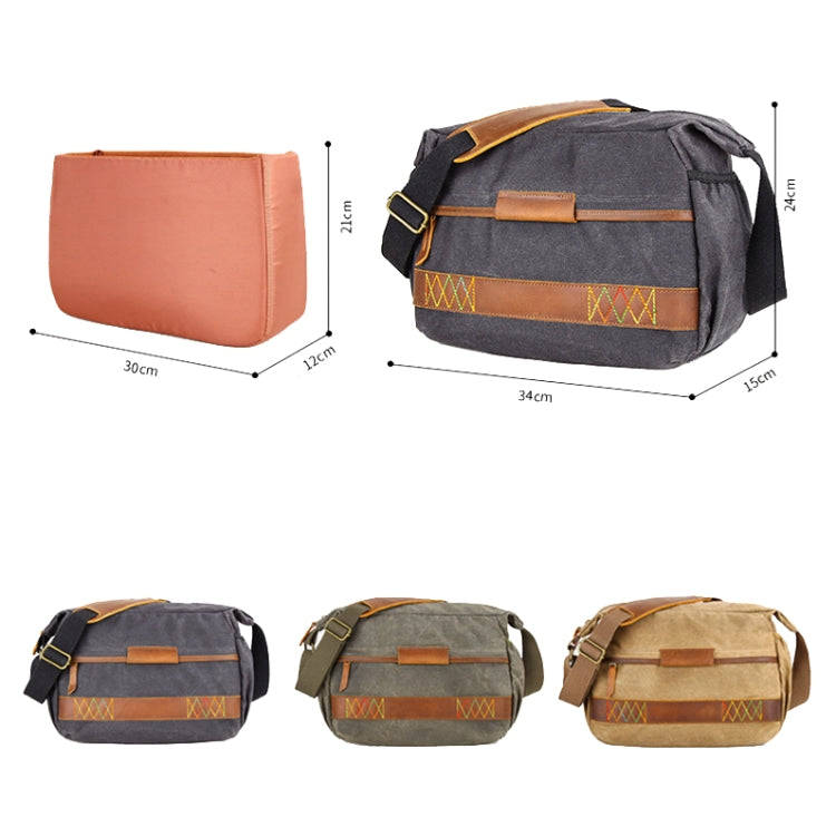 3037 SLR Camera Bag Shoulder Waterproof Messenger Camera Bag(Green)