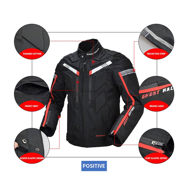 GHOST RACING GR-Y07 Motorcycle Cycling Jacket Four Seasons Locomotive Racing Anti-Fall Cloth, Siz...
