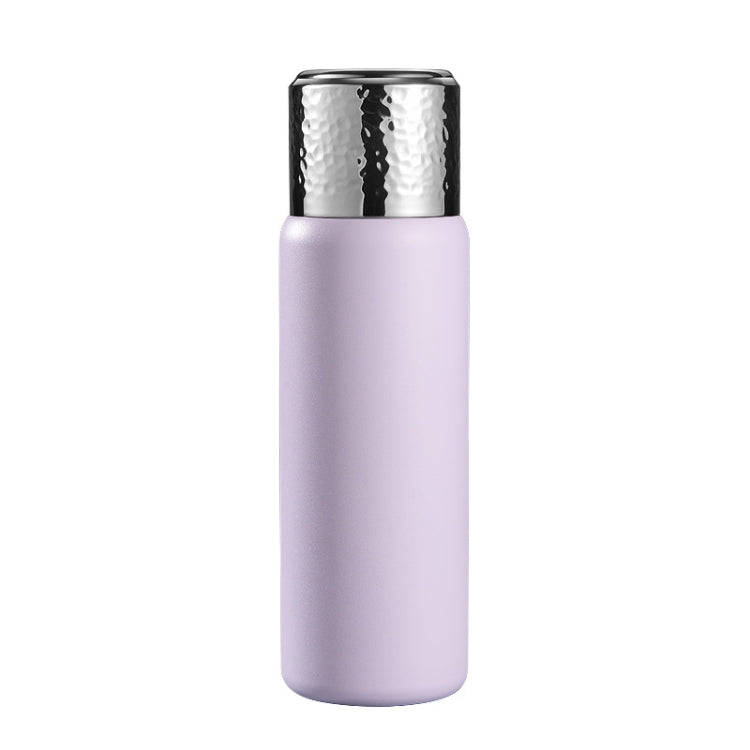 316 Stainless Steel Hammered Lid Thermos Coffee Cup with Tea Filter, Size: 430ml(Purple)