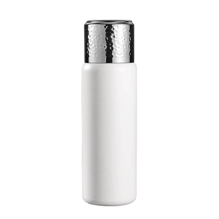 316 Stainless Steel Hammered Lid Thermos Coffee Cup with Tea Filter, Size: 430ml(White)