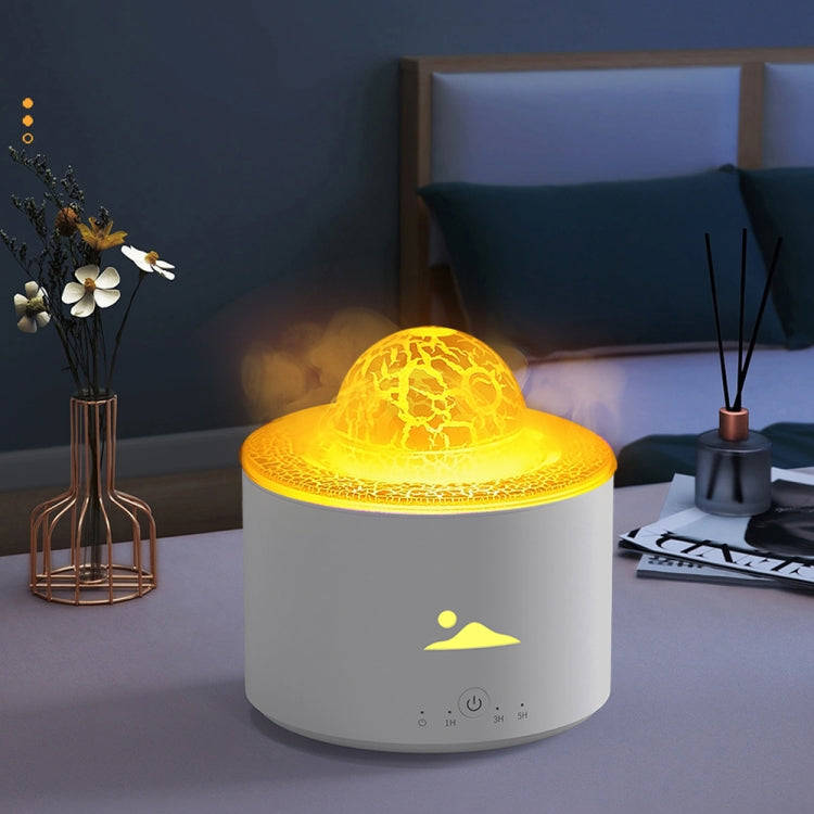 HX-130 Colorful Night Light Planet Desktop Flame Aromatherapy Humidifier, Spec: EU Plug(White)