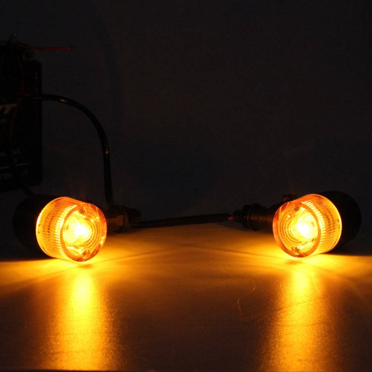 2 PCS Motorcycle Modified Steering Lamp Retro Metal Iron Shell Turning Light(Yellow Shell)