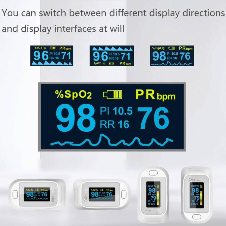 JZ-133R Finger Pulse Oximeter Finger-Type Blood Oxygen Saturation Monitor, Colour: White(English ...