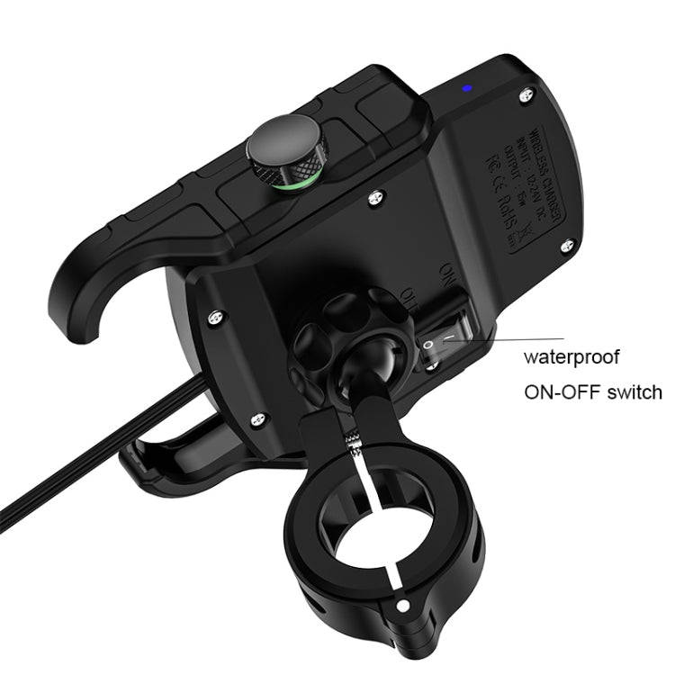 M9 Motorcycle Wireless Charging Mobile Phone Bracket 15W Fast Charging Mobile Phone Navigation Br...