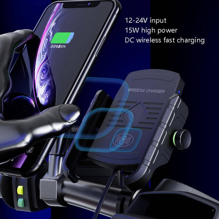 M9 Motorcycle Wireless Charging Mobile Phone Bracket 15W Fast Charging Mobile Phone Navigation Br...