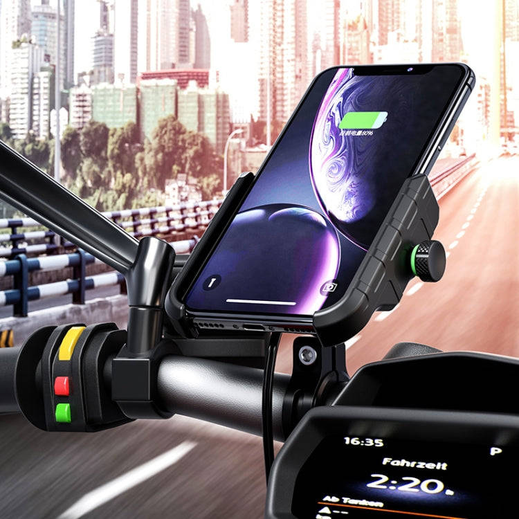 M9 Motorcycle Wireless Charging Mobile Phone Bracket 15W Fast Charging Mobile Phone Navigation Br...