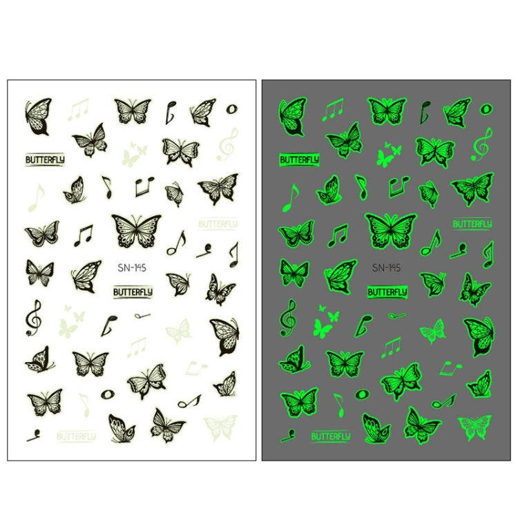 10 PCS Waterproof Sweat Proof Environmental Luminous DIY Nail Stickers(SN-145)