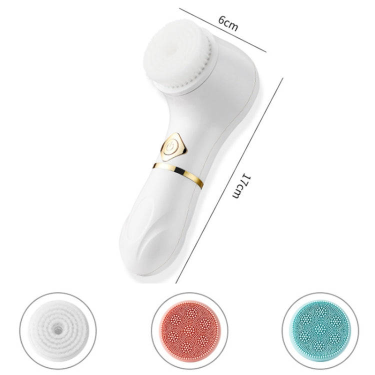 Pore Cleansing Electric Cleansing Instrument Blackhead Silicone Facial Cleansing Brush(Pink White)