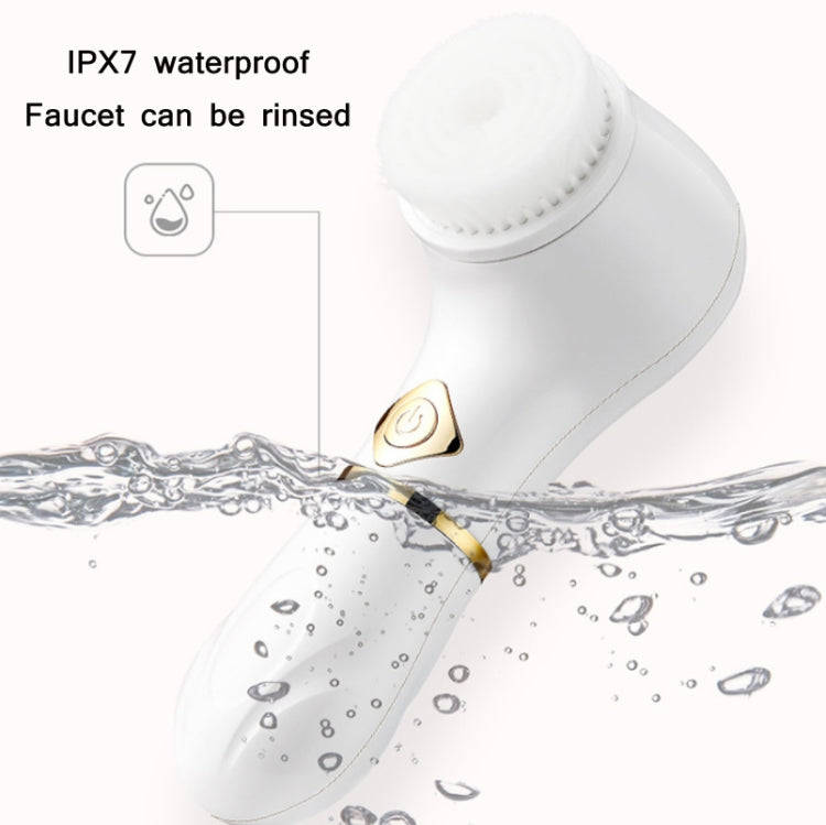 Pore Cleansing Electric Cleansing Instrument Blackhead Silicone Facial Cleansing Brush(Pink White)