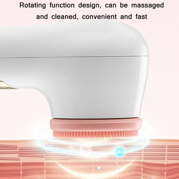 Pore Cleansing Electric Cleansing Instrument Blackhead Silicone Facial Cleansing Brush(Pink White)
