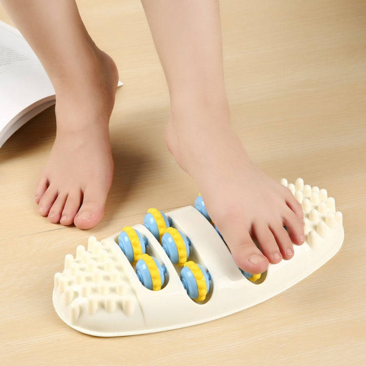 666 Household Stimulating And Kneading Foot Acupuncture Point Roller Type Foot Massager(White)