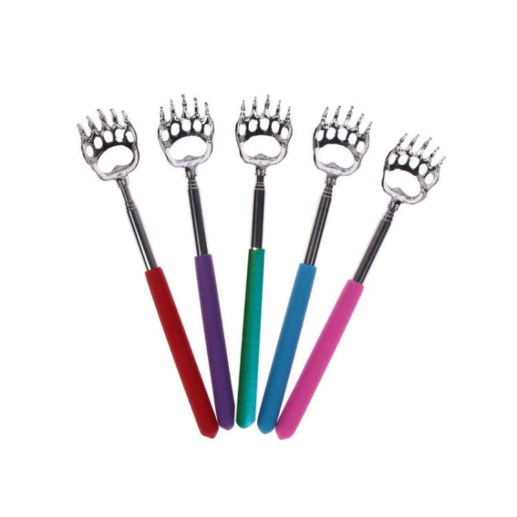Bear Claw Shape Stainless Steel Telescopic Massage Scratcher, Random Color Delivery(Feet)