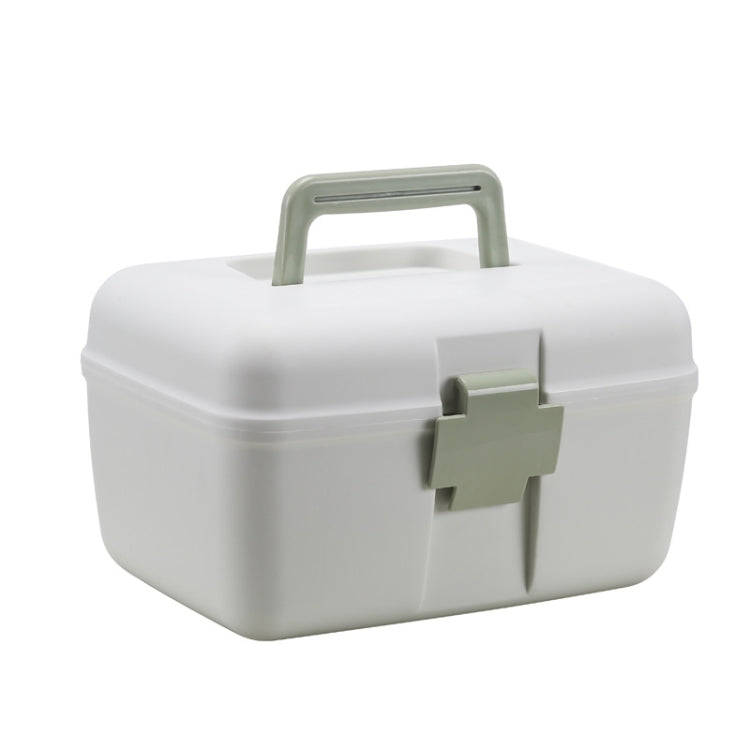 Household Sealed And Divided Double-Layer Portable Medicine Box(Green)