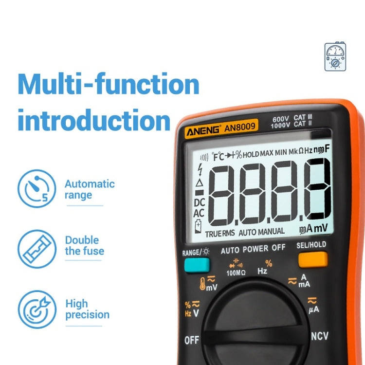 ANENG AN8009 NVC Digital Display Multimeter, Specification: Standard(Red)
