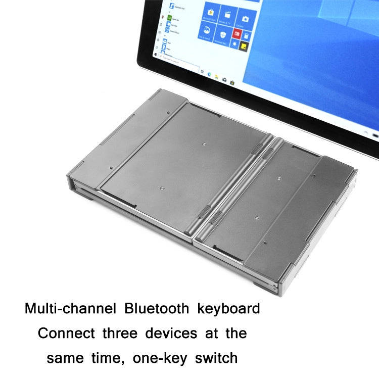 B066 78 Keys Bluetooth Multi-System Universal Folding Wireless Keyboard with Touchpad(Pearley Gray)