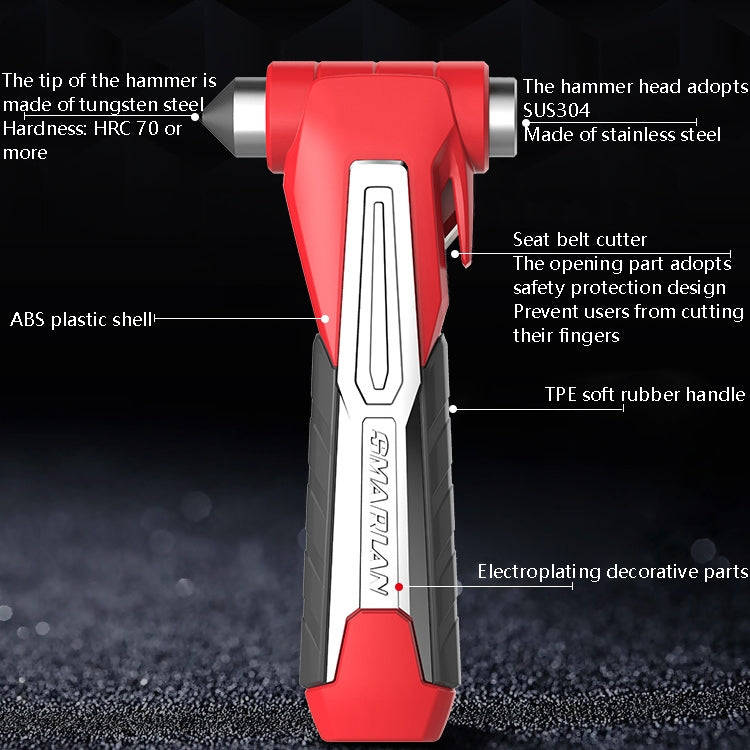 CS-B07 Car Multi-Function Emergency Hammer Fire Escape Hammer(Red)