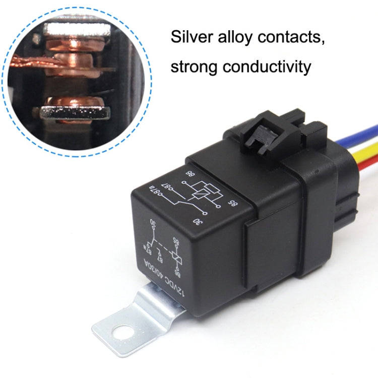 1040 5 Pin Waterproof Integrated Automotive Relay With Bracket, Rated voltage: 12V