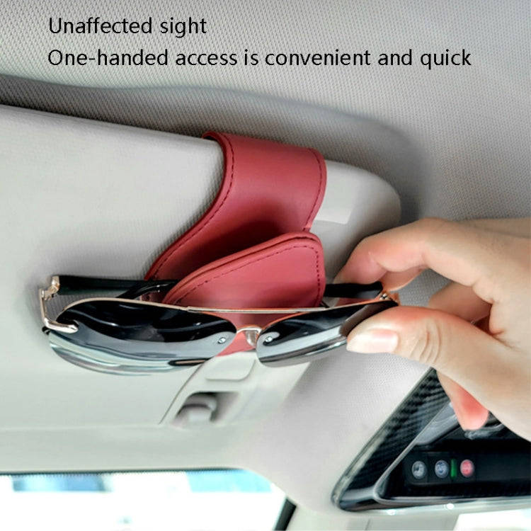 Car Sun Visor Glasses Clip Ticket Storage Clip(Brown)