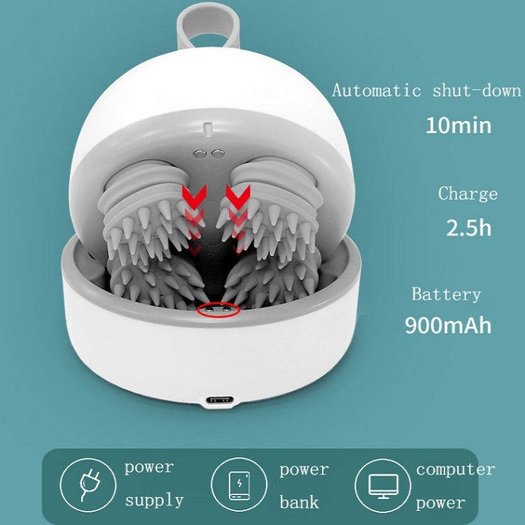 Electric Silicone Contacts Head Massager, Specification: English(White)