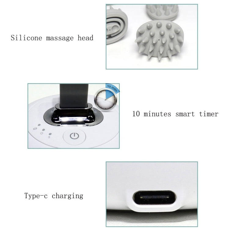 Electric Silicone Contacts Head Massager, Specification: English(White)