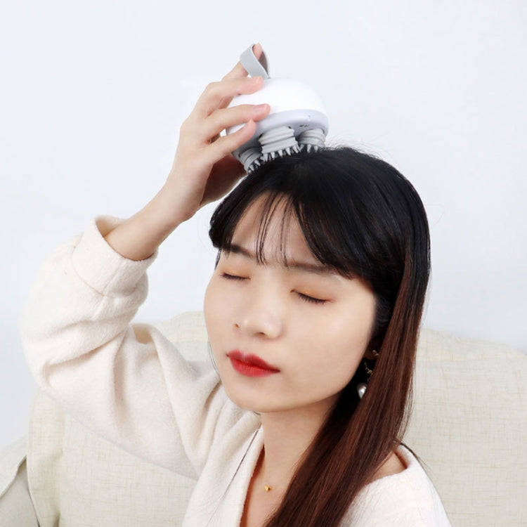Electric Silicone Contacts Head Massager, Specification: English(White)