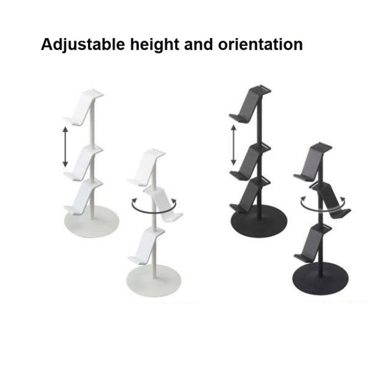Gamepad Storage Rack Desktop Headphone Storage Rack, Color:  3 Floors Black