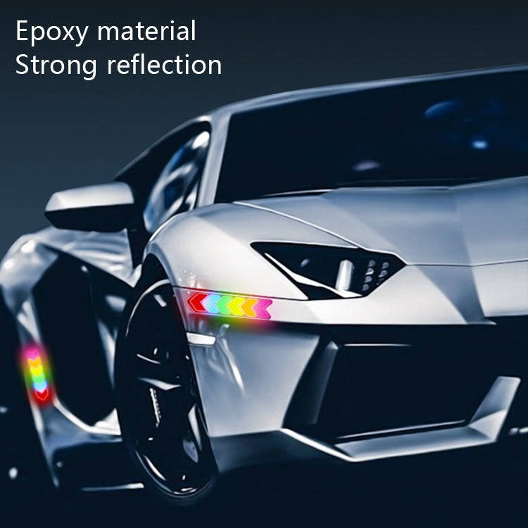 4pcs /Set Car Safety Warning Reflective Anti-Strike Stickers, Color: Epoxy Blue