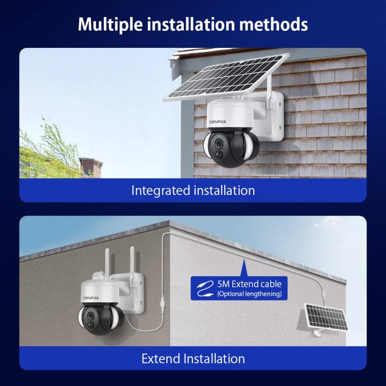 SHIWOJIA IP66 Waterproof WiFi Solar Dome IP Camera,  Support Two-way Audio & PIR Motion Detection...