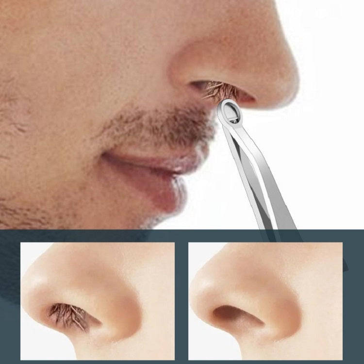 2 PCS Stainless Steel Nose Hair Clip Round Ring Nose Hair Trimmer, Specification: Nose Hair Clip+...