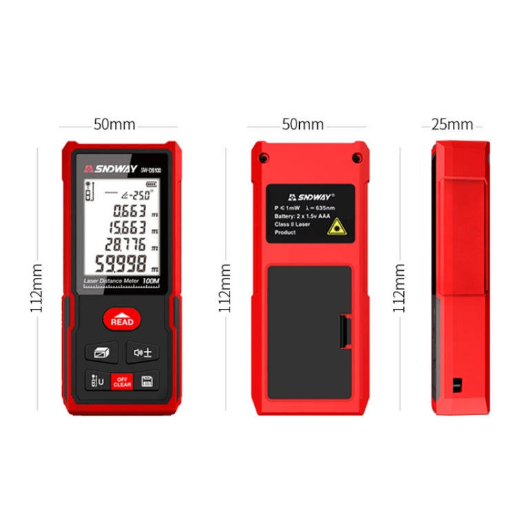 SNDWAY SW-DS50 Handheld Laser Rangefinder Infrared Laser Ruler, Distance: 50m