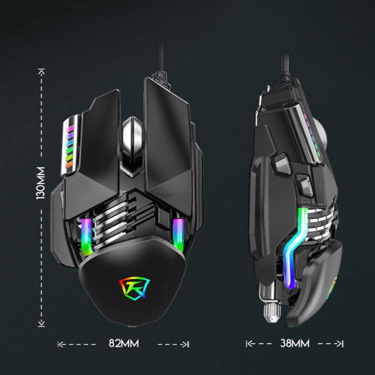 Y-FRUITFUL P3 6 Keys RGB Lighting Adjustable Wired Mouse(Black)