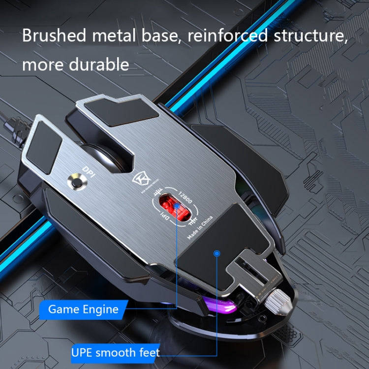 Y-FRUITFUL P3 6 Keys RGB Lighting Adjustable Wired Mouse(Black)