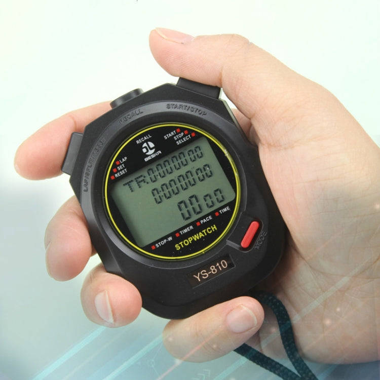 YS Electronic Stopwatch Timer Training Running Watch, Style: YS-810 10 Memories (Black)