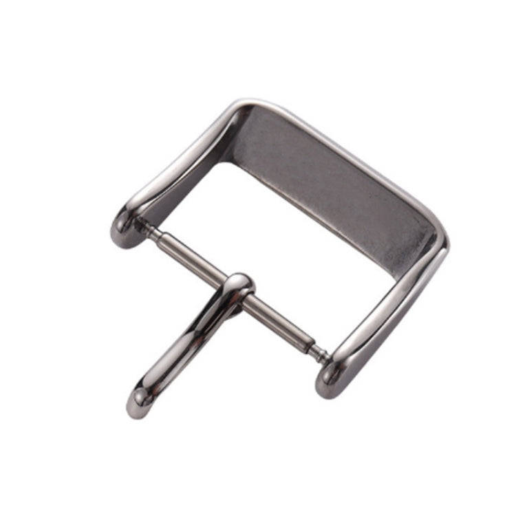 5pcs IP Plated Stainless Steel Pin Buckle Watch Accessories, Color: Black 18mm