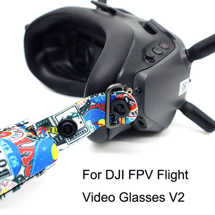 Flight Video Glasses Graffiti Color Headband Fixed Strap For DJI FPV Goggles V2 Strap + Power Line