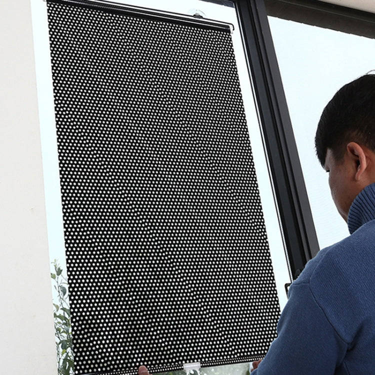 Suction Cup Car Shade Curtain Window Telescopic Roller Blind, Size: 40x125cm Black Mesh