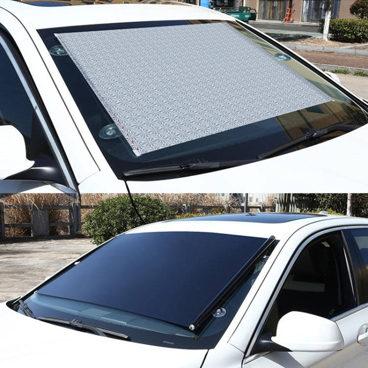 Suction Cup Car Shade Curtain Window Telescopic Roller Blind, Size: 40x125cm Silver Lyser