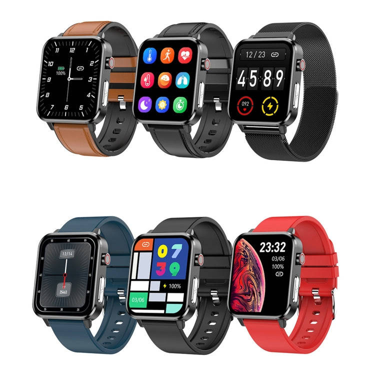 LOANIY E86 1.7 Inch Heart Rate Monitoring Smart Bluetooth Watch, Color: Black